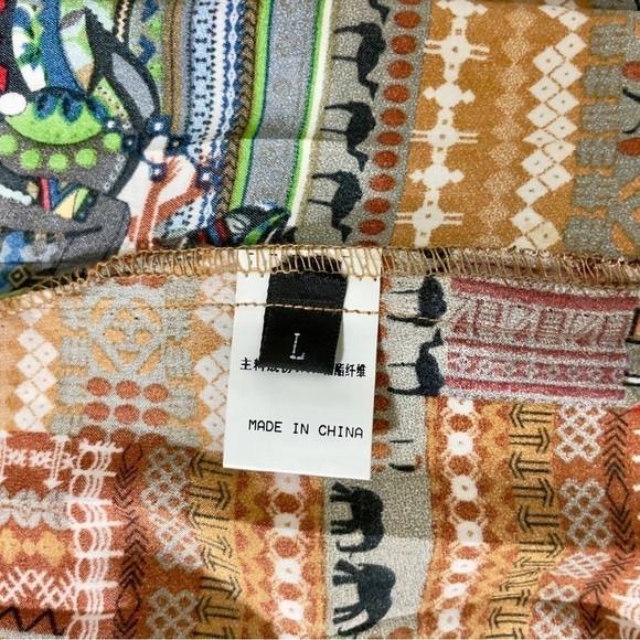 Vintage Style Boho Patchwork Midi Dress Long Sleeve L - Picture 10 of 16